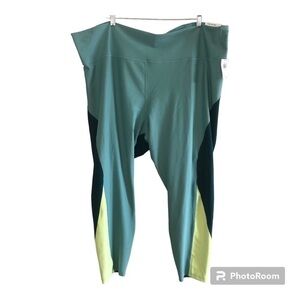 Old Navy High-Waisted PowerSoft ColorBlock 7/8 Compression Leggings Plus Size 4X